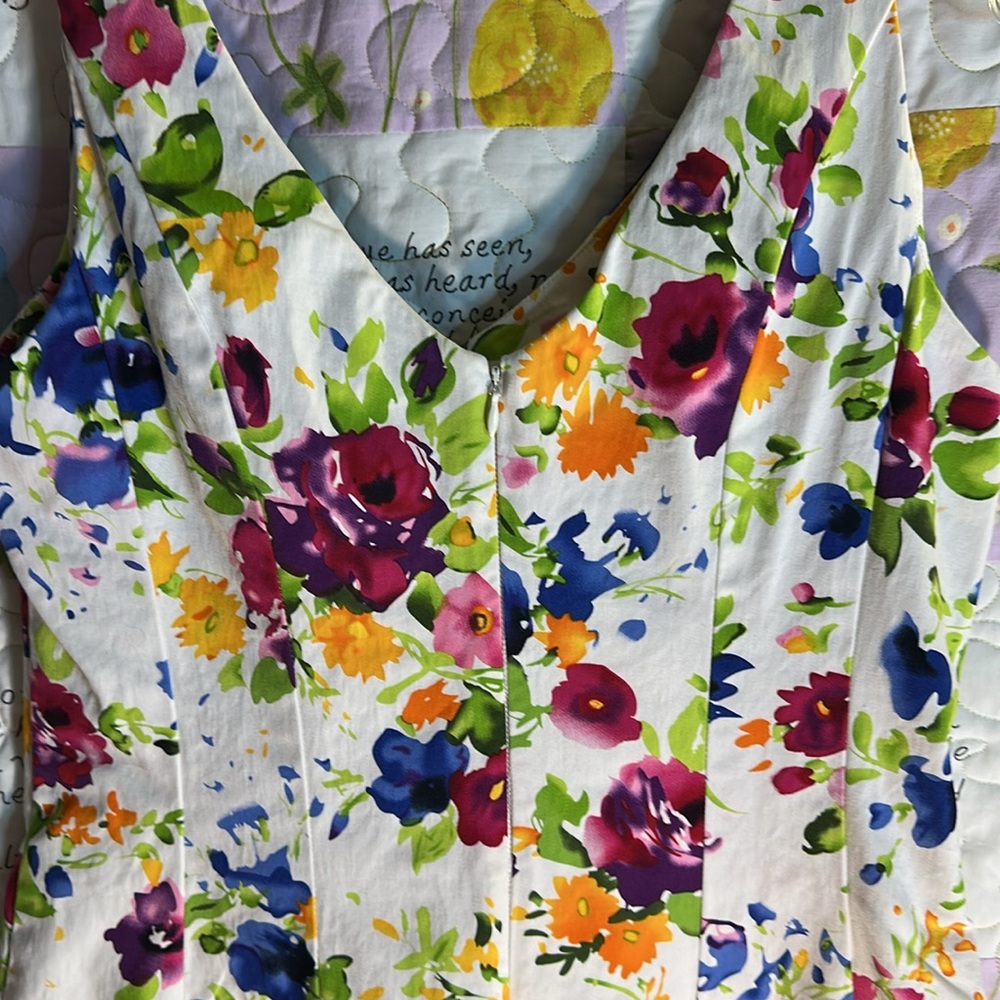 Ralph Lauren summer flare stretch dress floral sz 10 - Picture 9 of 12
